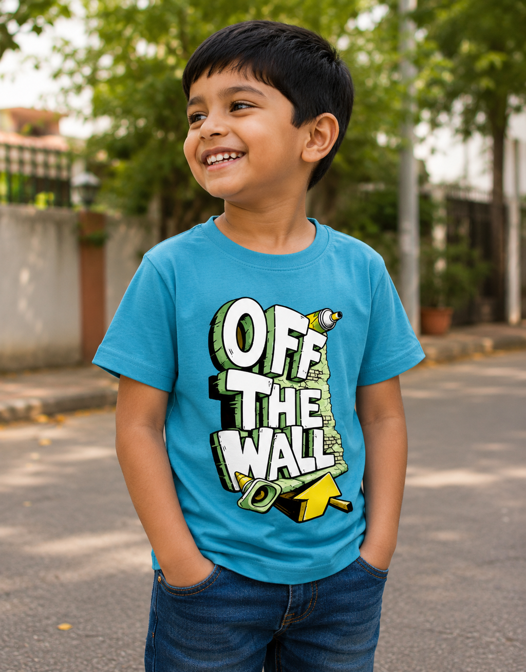 Off The Wall Tee - Sky Blue