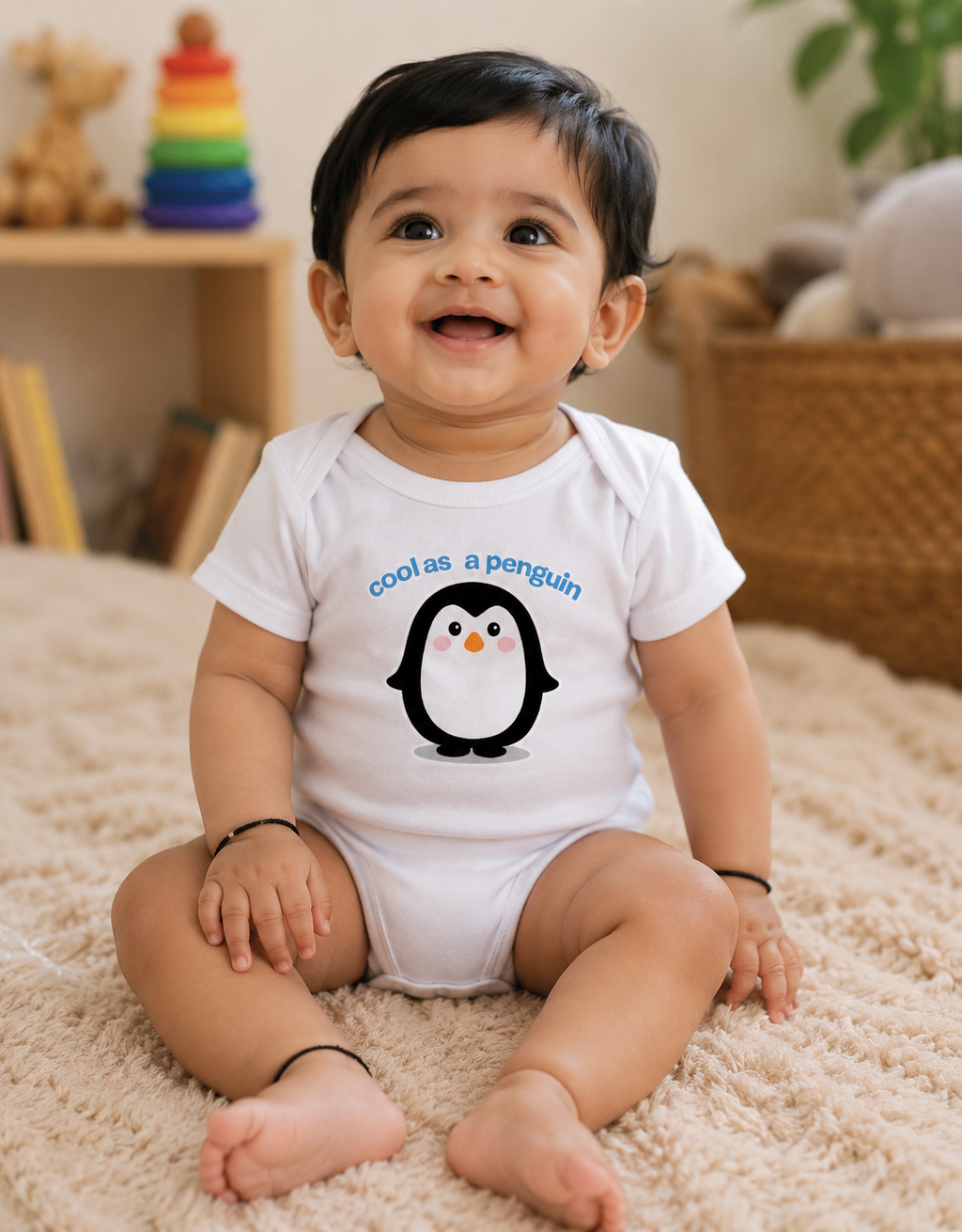 Cool as a Penguin Romper – Classic White