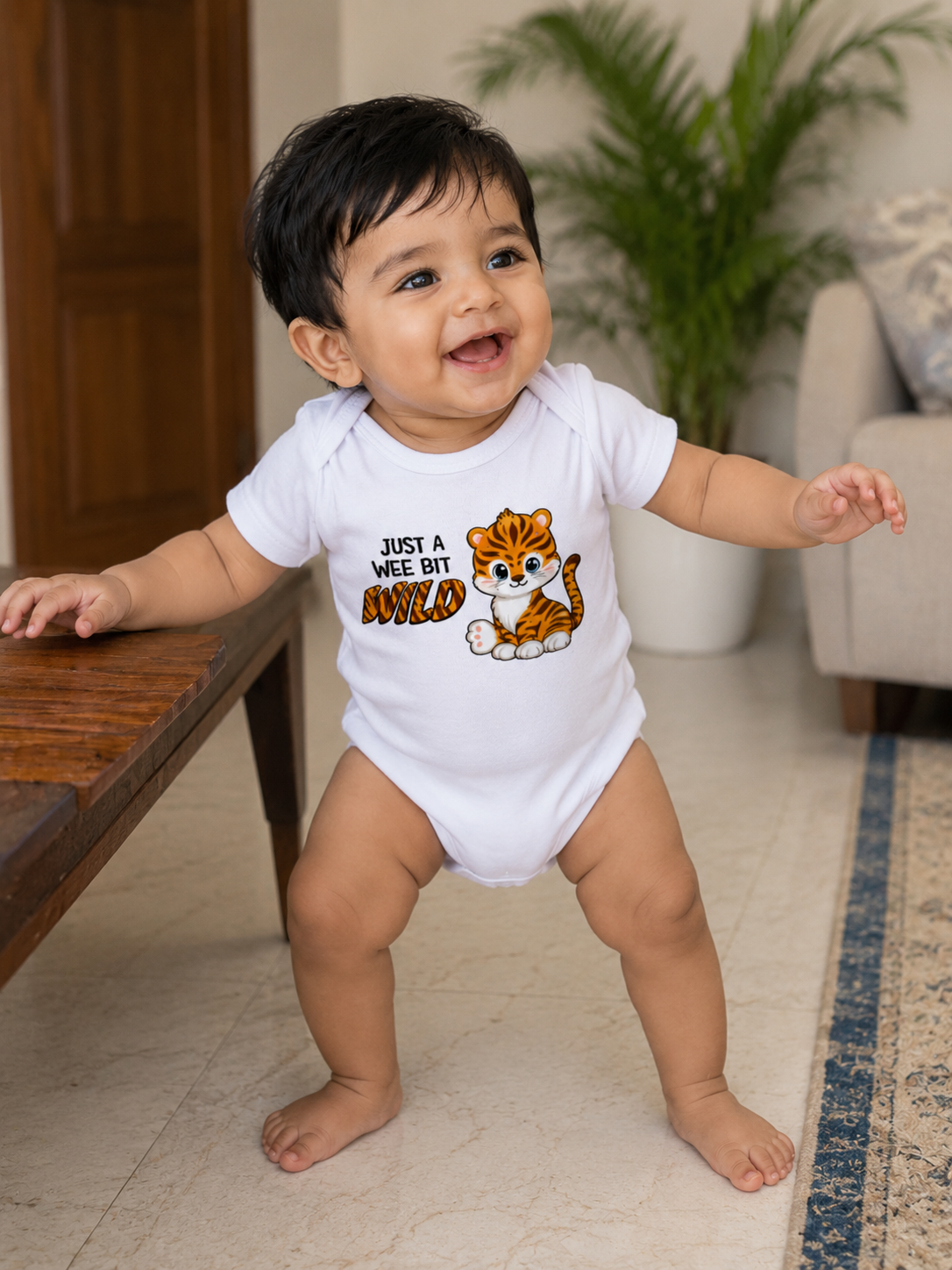 Just a Wee Bit Wild Romper – White