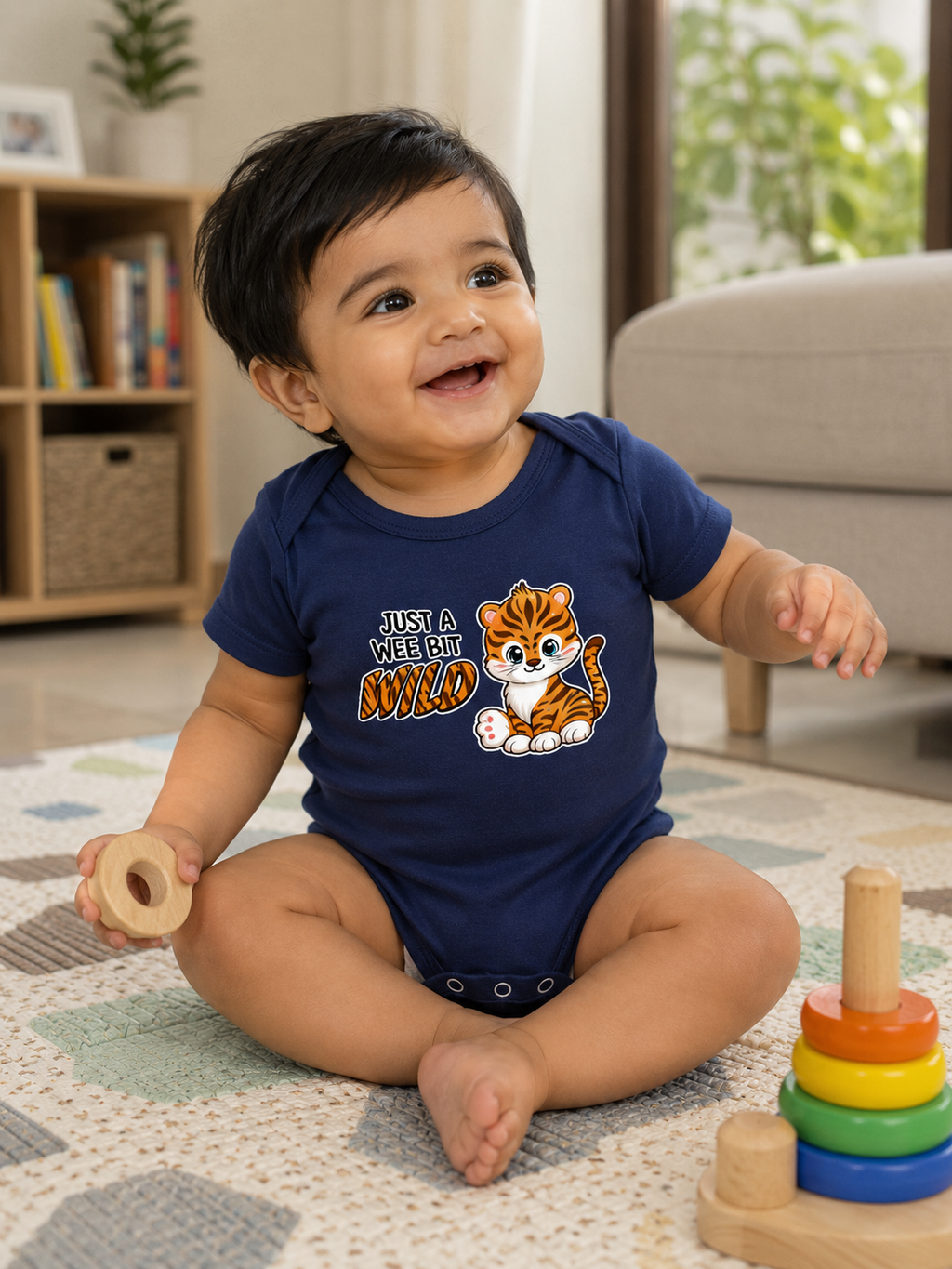 Just a Wee Bit Wild Romper – Navy