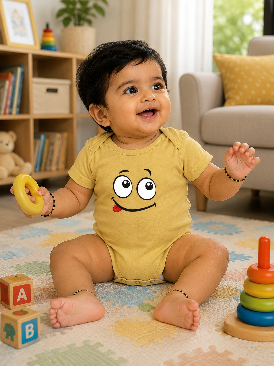 Happy Go Lucky Romper – Mustard