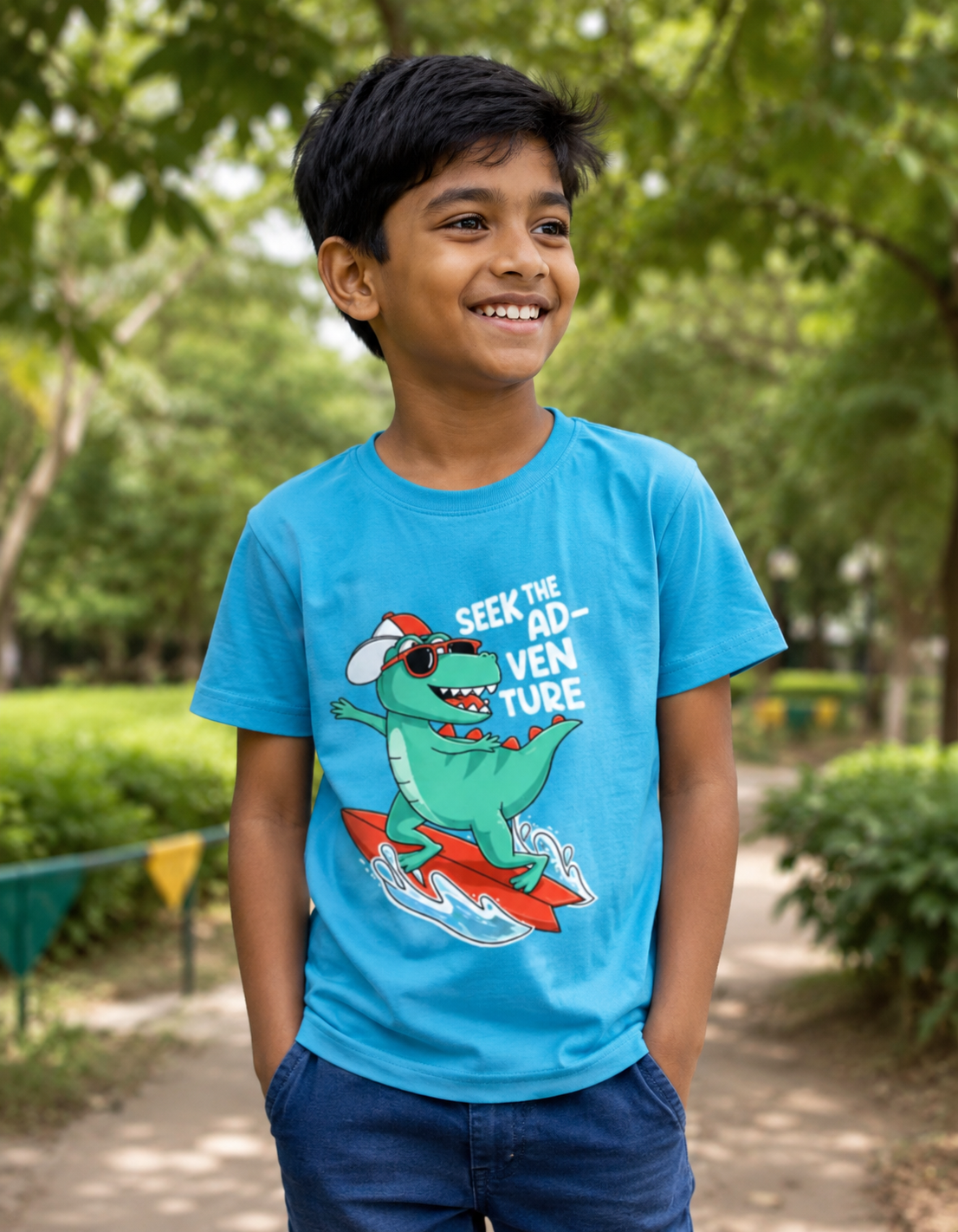 Seek The Adventure Tee - Sky Blue