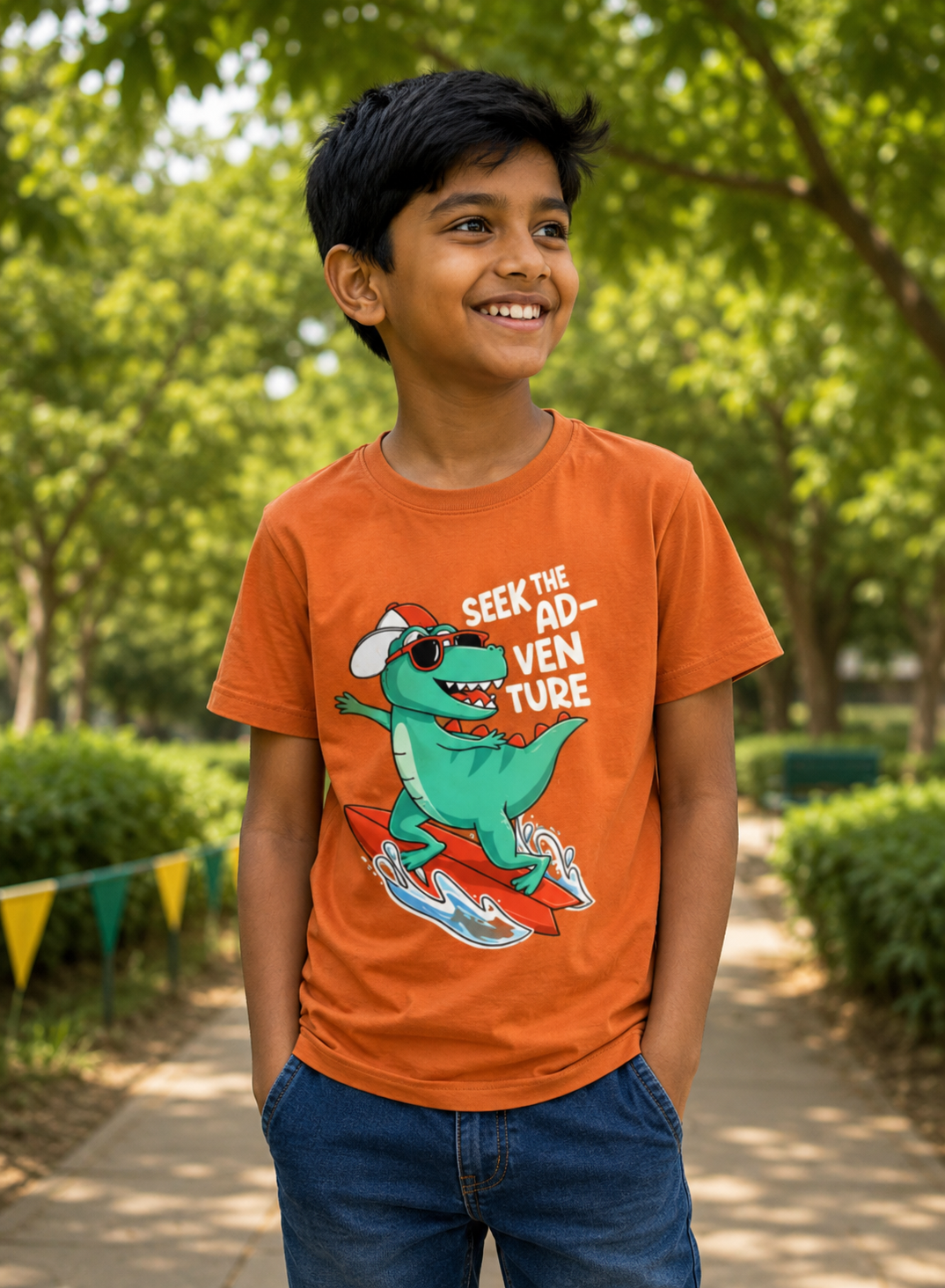 Seek The Adventure Tee - Rust Orange