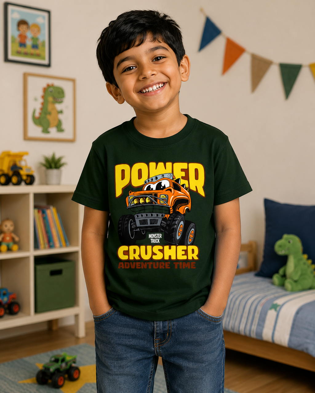 Power Crusher Tee - Dark Green