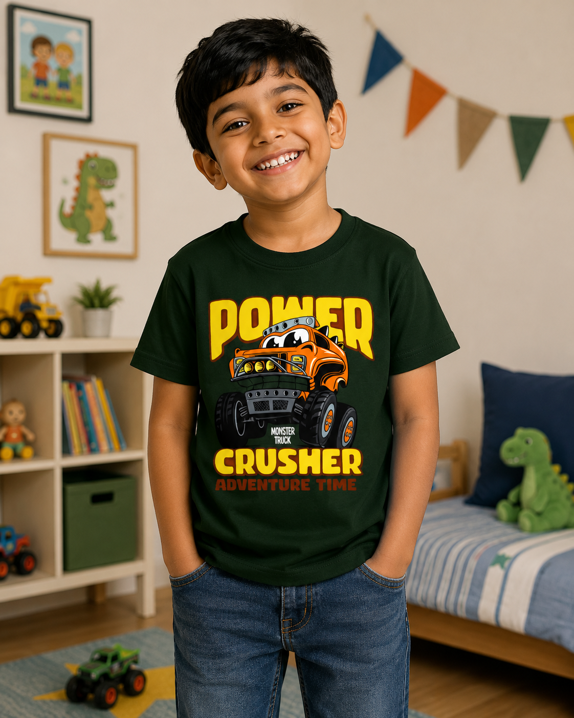 Power Crusher Tee - Dark Green