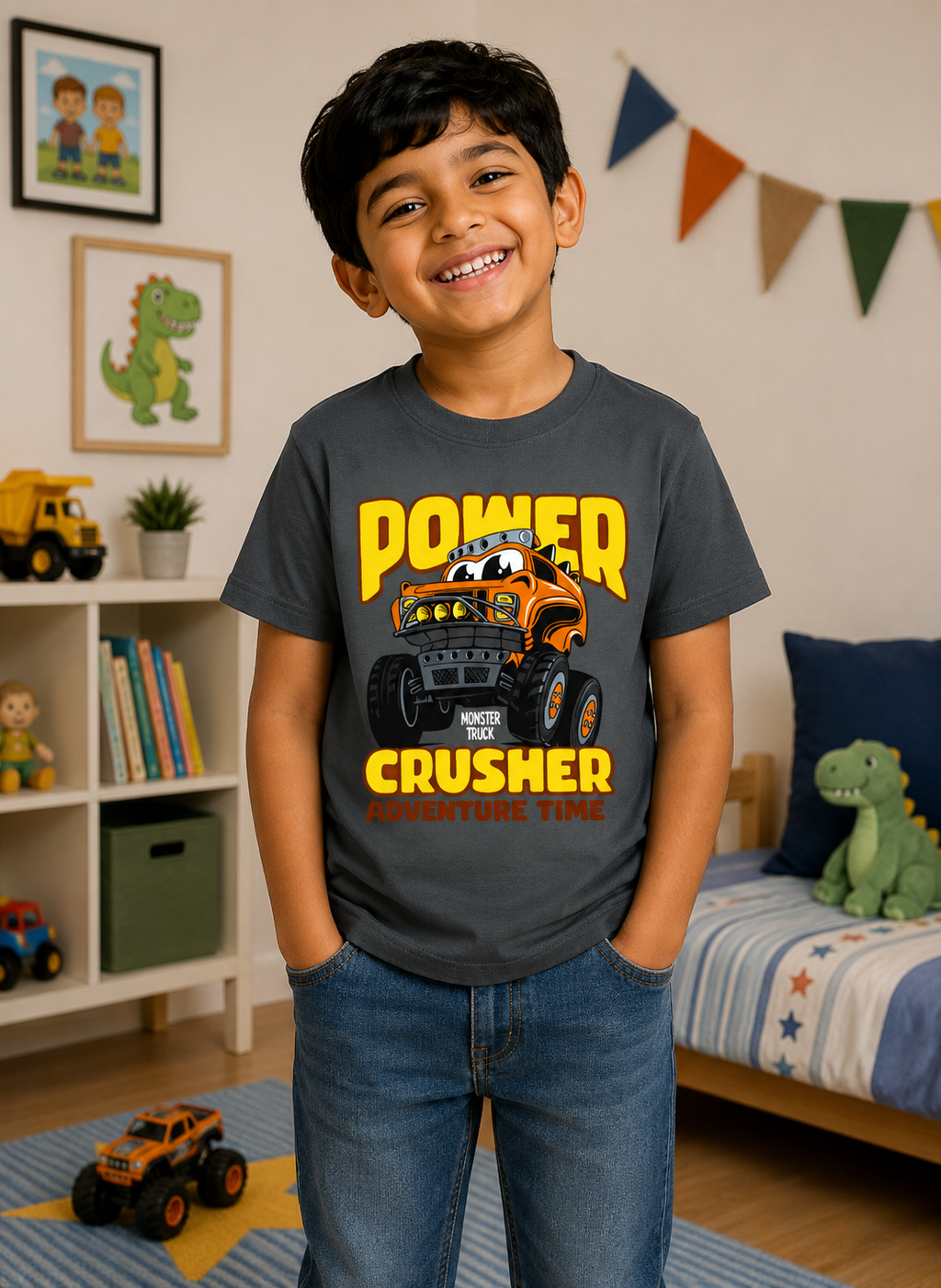 Power Crusher Tee - Charcoal