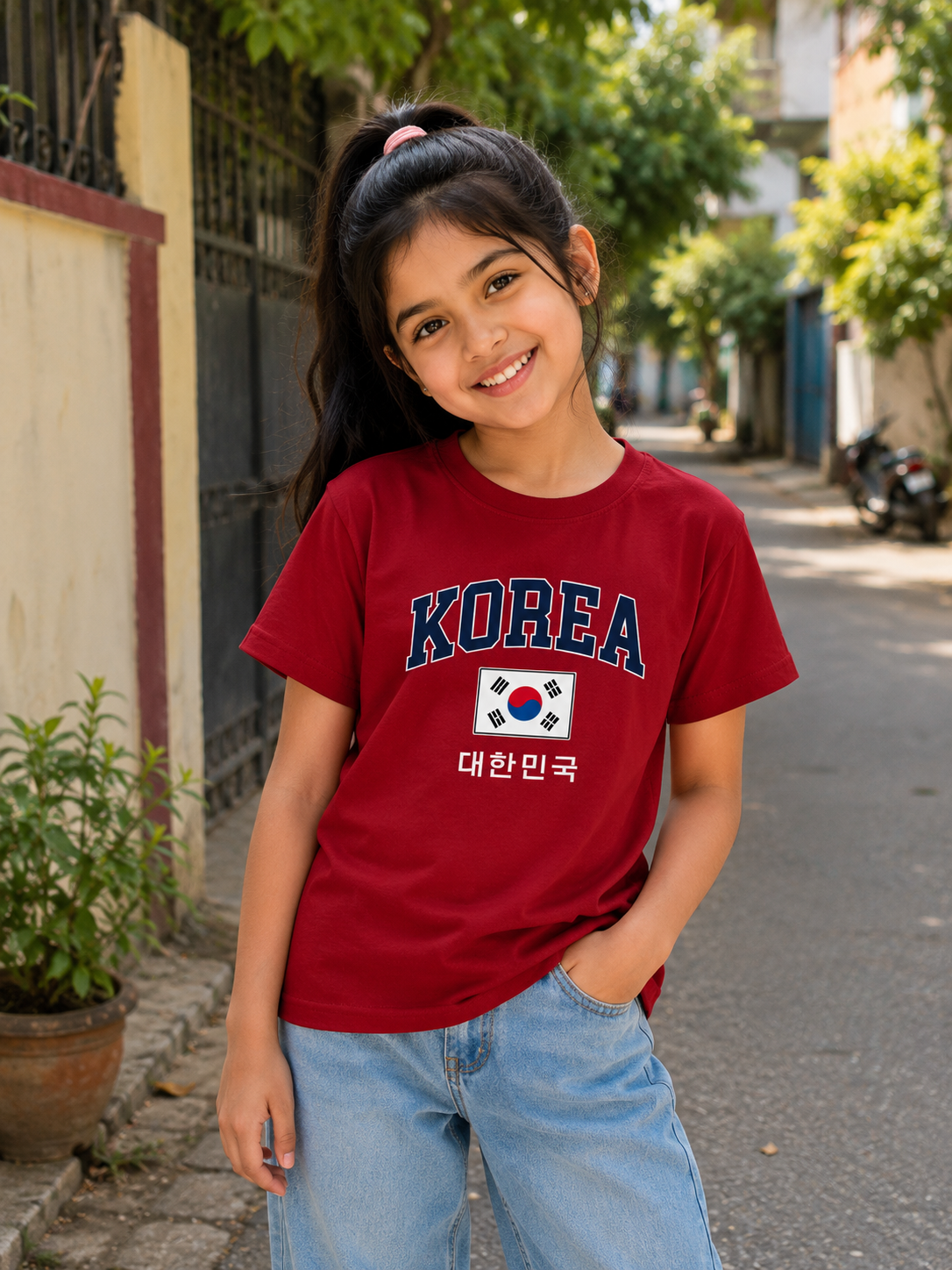 Korea Kids Tee – Cherry Red