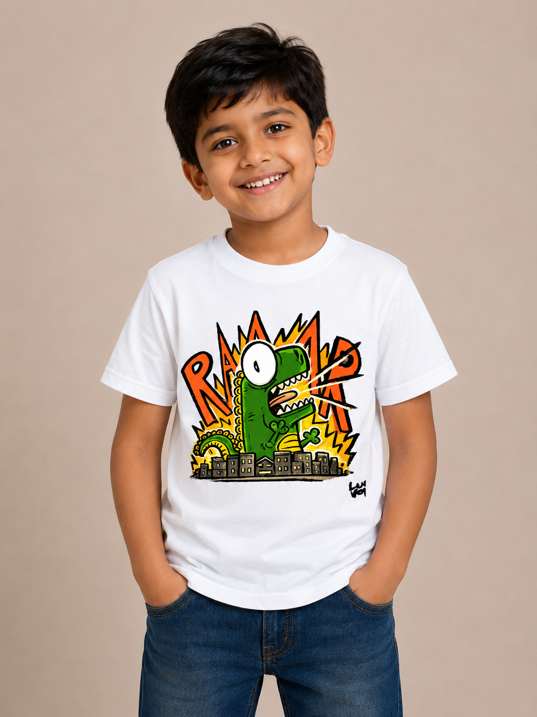 Dino Roar Tee – Polar White