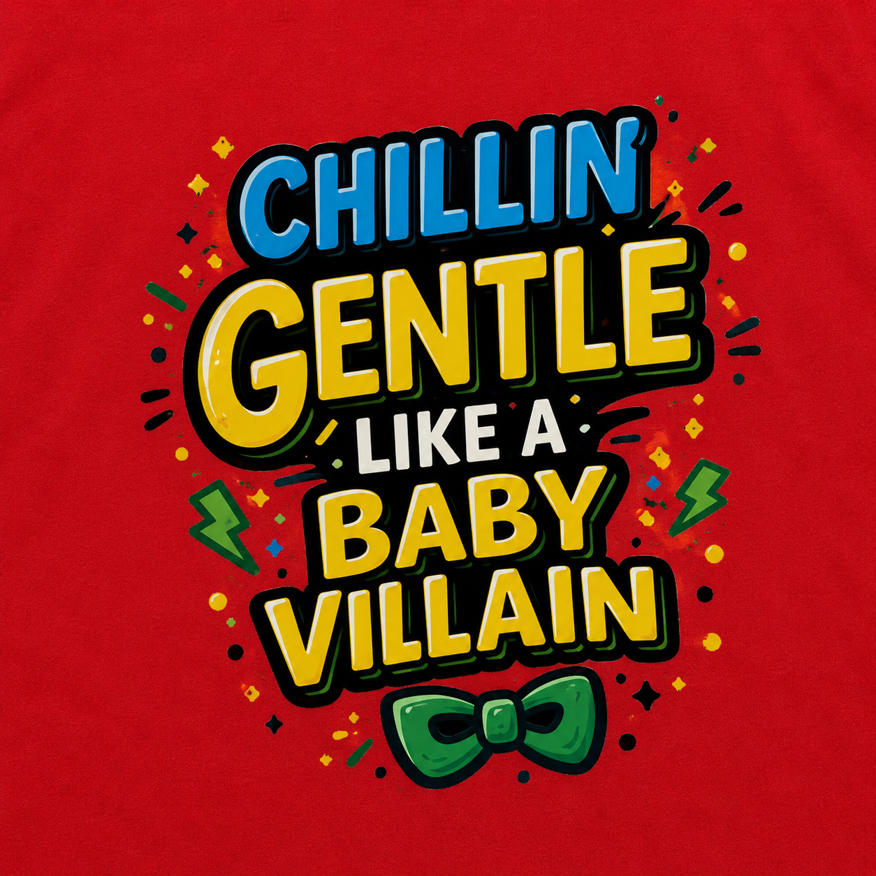 Chillin’ Gentle Like a Baby Villain Romper – Red