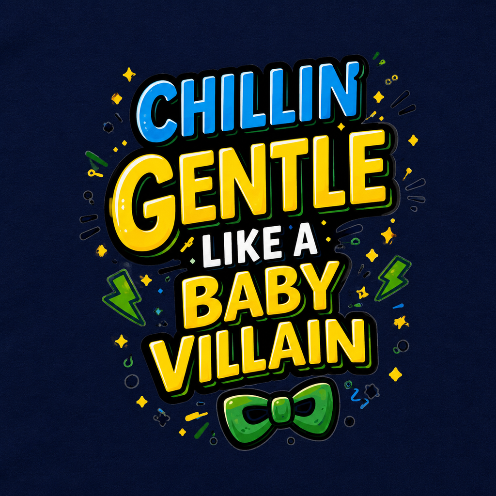 Chillin’ Gentle Like a Baby Villain Romper – Navy
