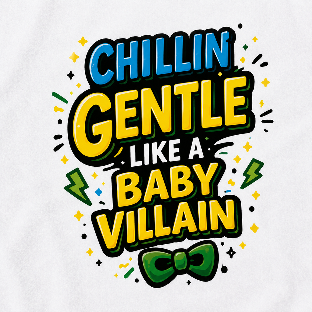 Chillin’ Gentle Like a Baby Villain Romper – White