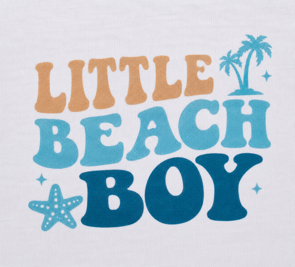 Little Beach Boy Romper – White Beach Edition
