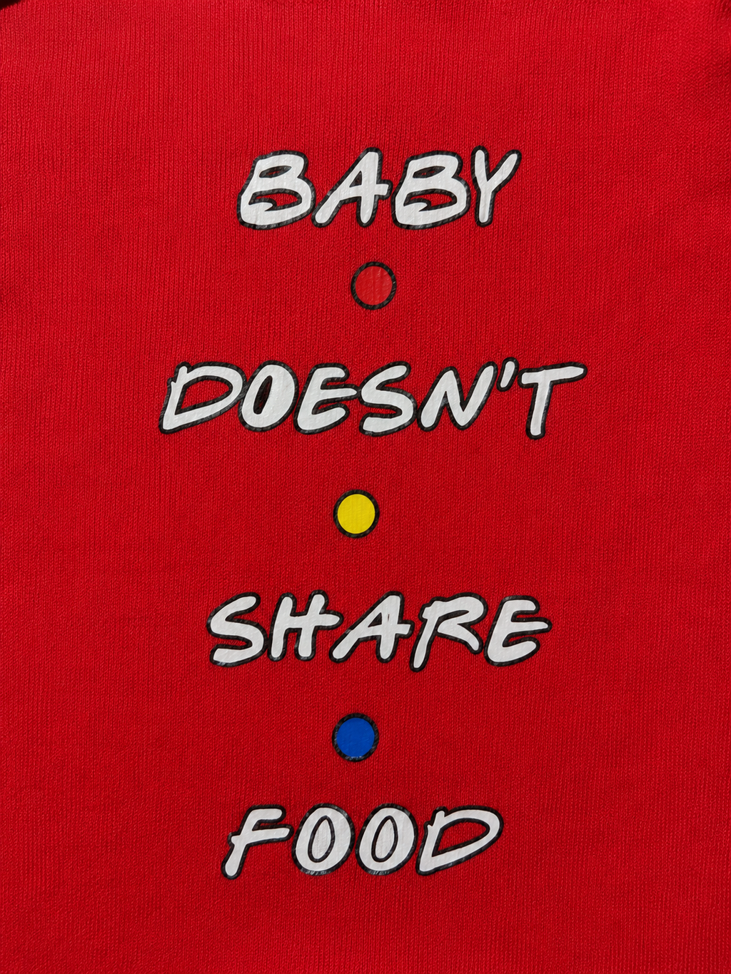 Baby Doesn’t Share Food Romper – Red