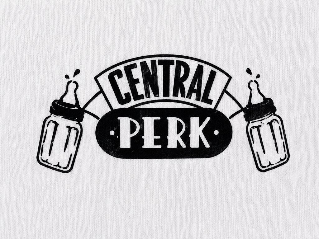 Central Perk Baby Romper – Classic White