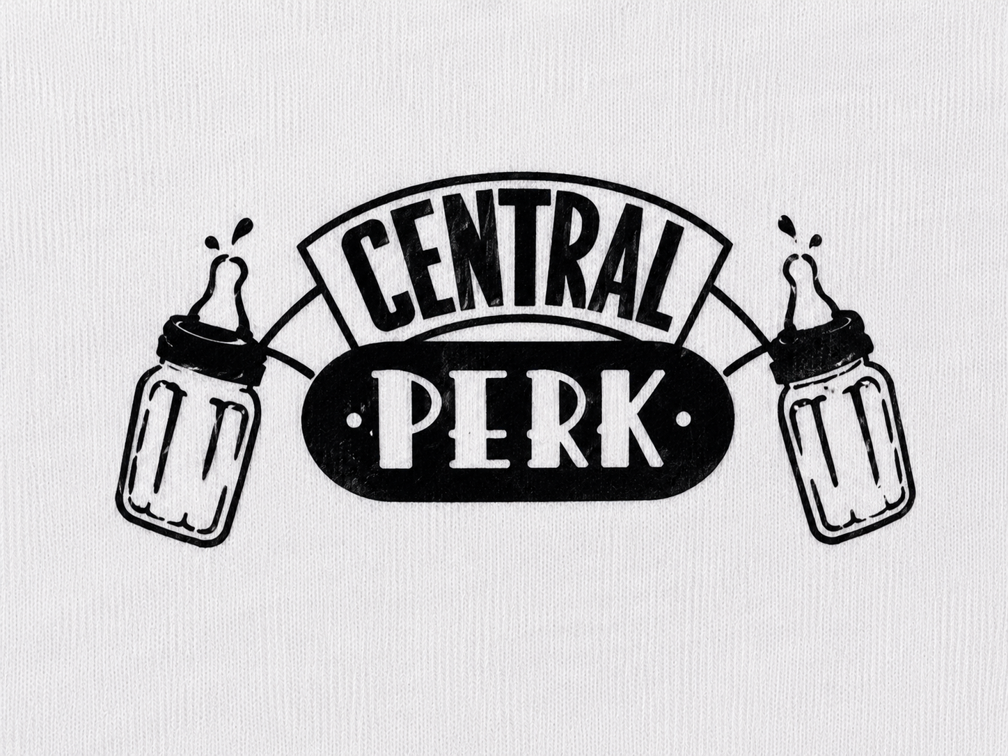 Central Perk Baby Romper – Classic White