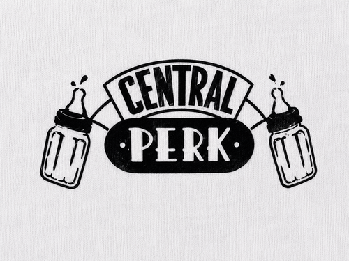 Central Perk Baby Romper – Classic White