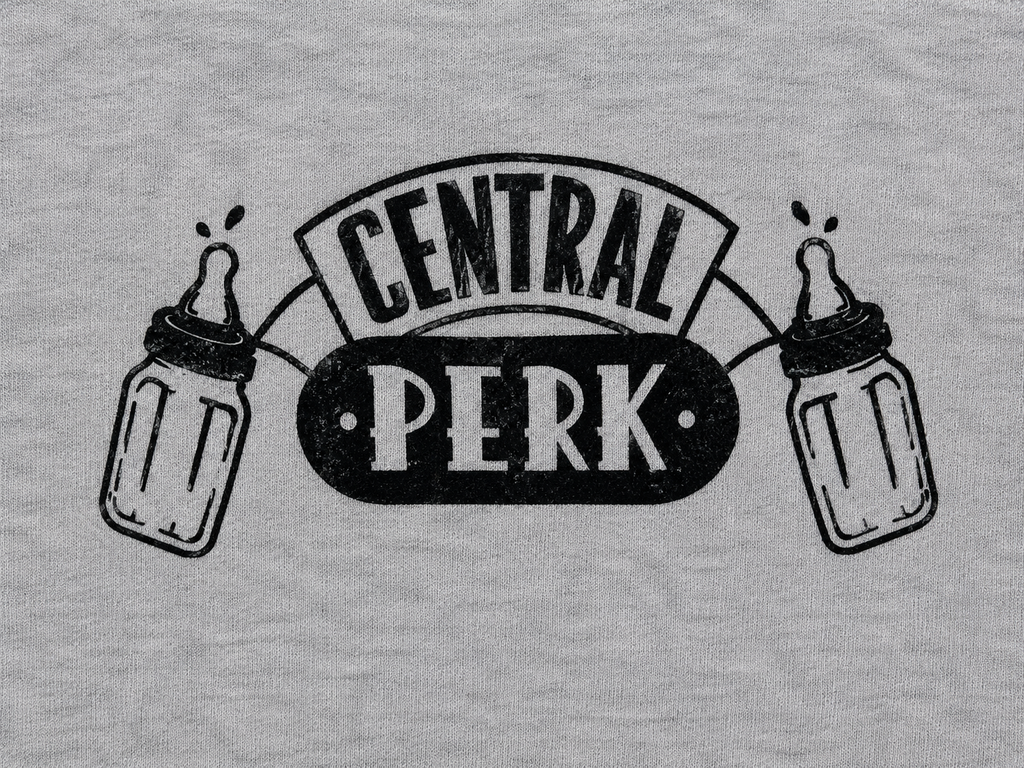 Central Perk Baby Romper – Heather Grey