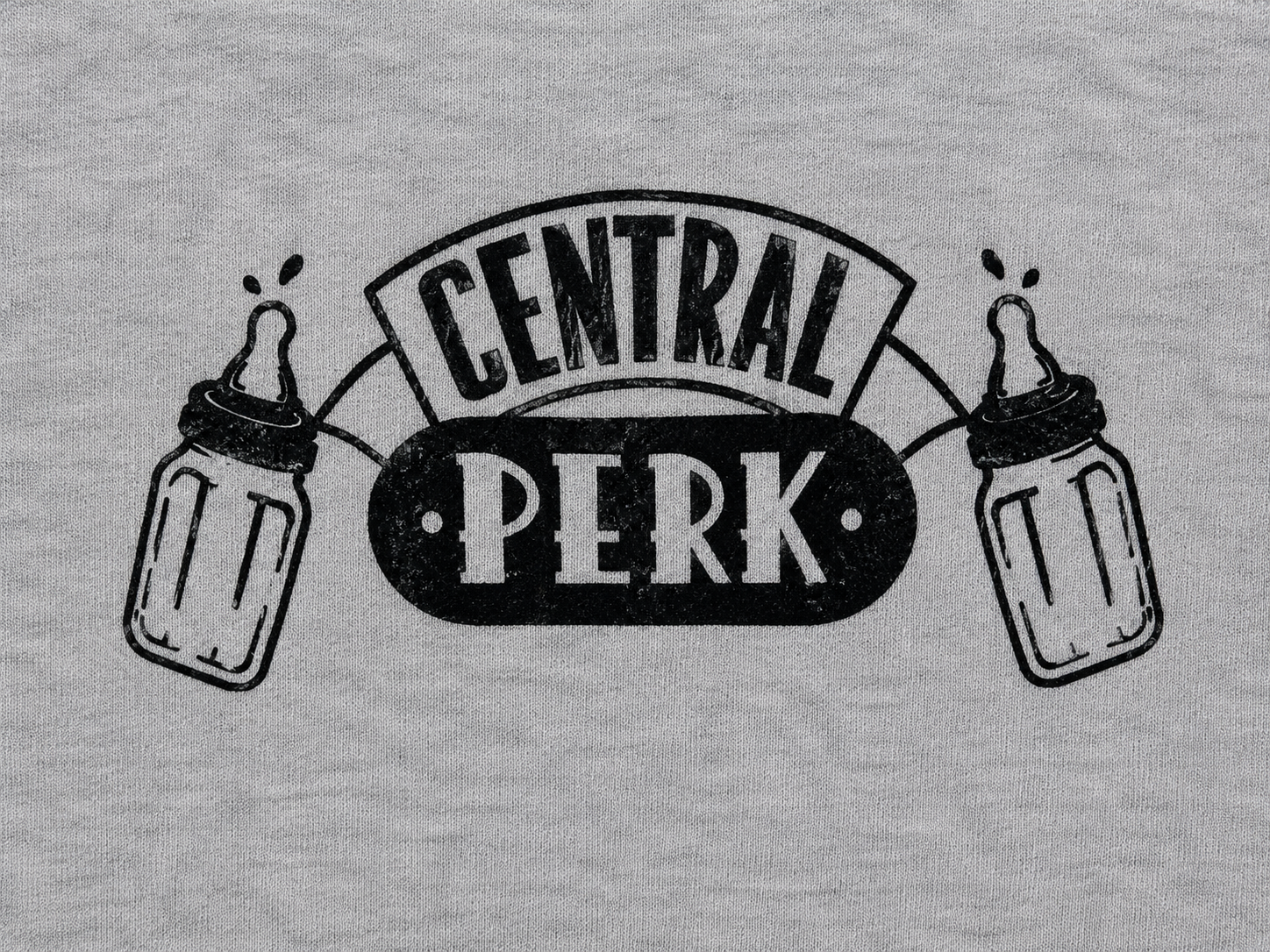 Central Perk Baby Romper – Heather Grey