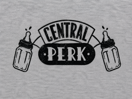 Central Perk Baby Romper – Heather Grey