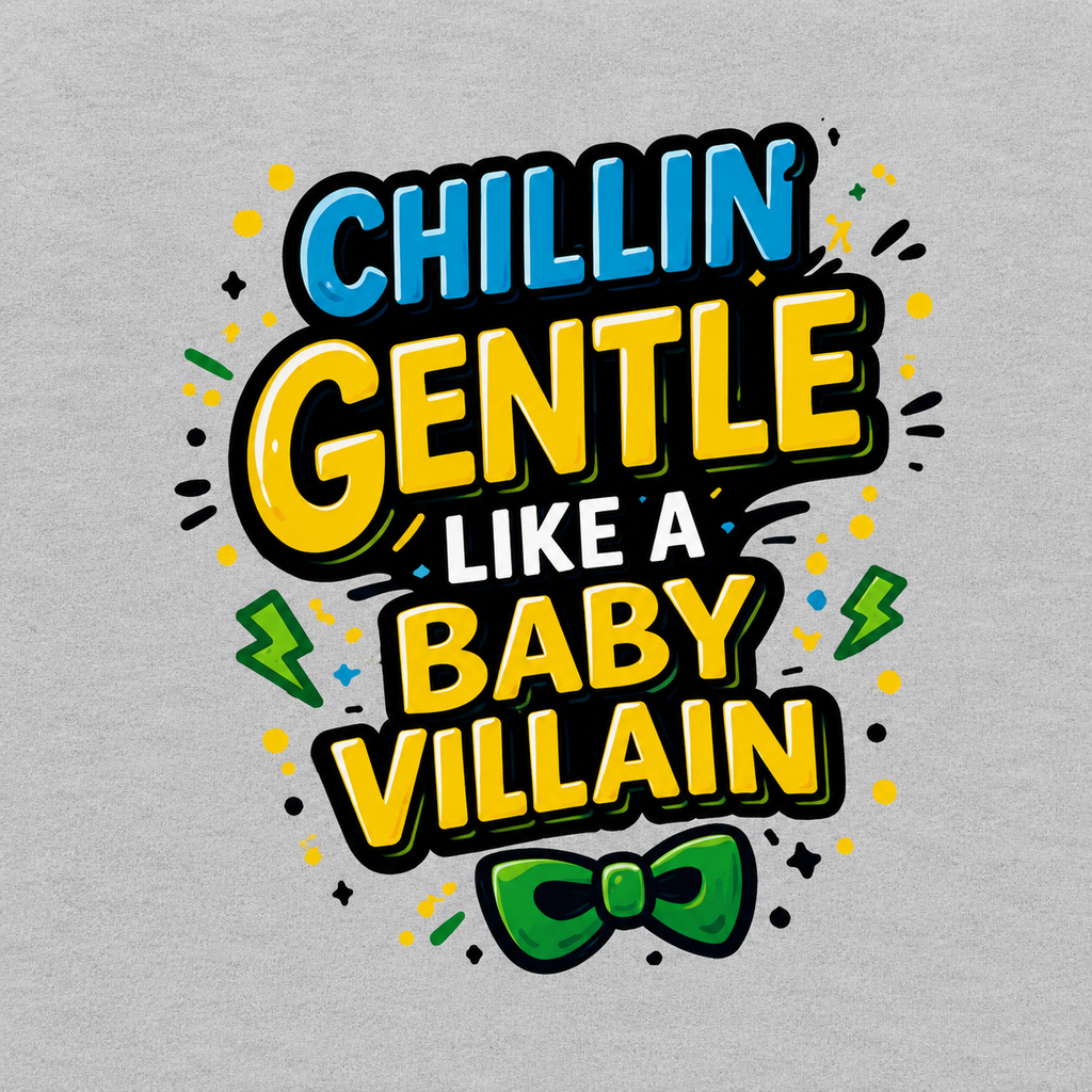 Chillin’ Gentle Like a Baby Villain Romper – Grey